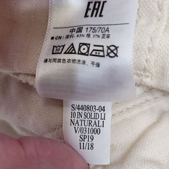 NEW Gap natural cream color linen blend  10" bermuda shorts 10 - Picture 7 of 11